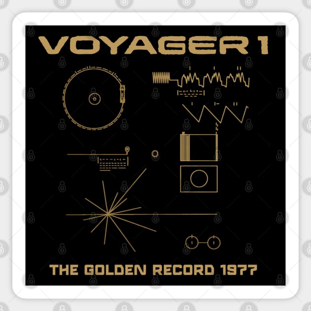 Voyager 1 – The Golden Record 1977 Sticker by Stylecombinator